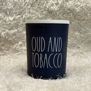 Rae Dunn Candle Oud And Tobacco Scented Navy Blue 16oz.